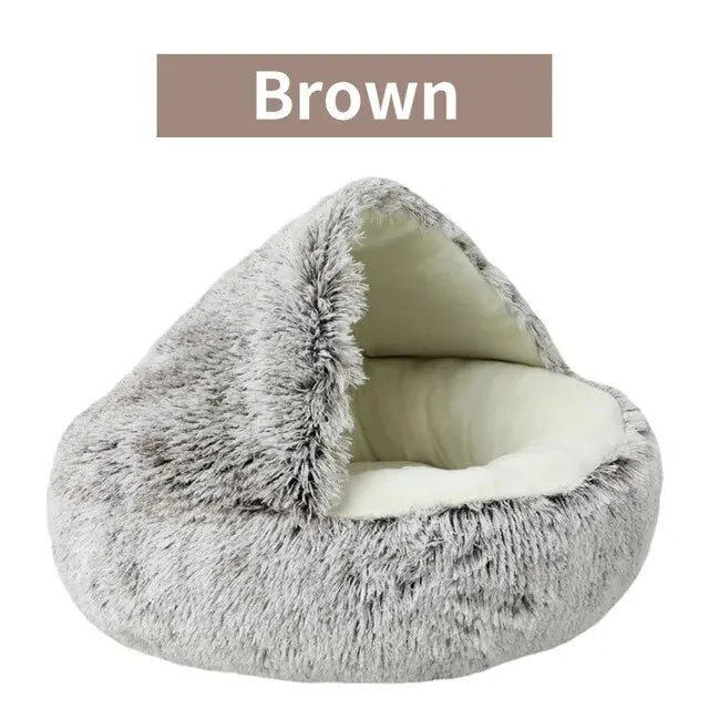 PAAWZY SnuggleCave – Pluche Huisdierbed met Capuchon