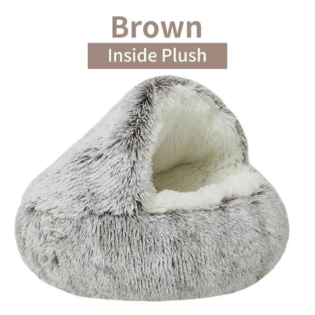 PAAWZY SnuggleCave – Pluche Huisdierbed met Capuchon