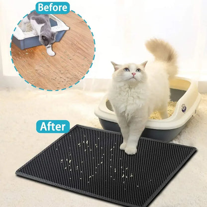 PAAWZY Kattenbakmat – Wasbare Antislip Mat met Dubbele Laag
