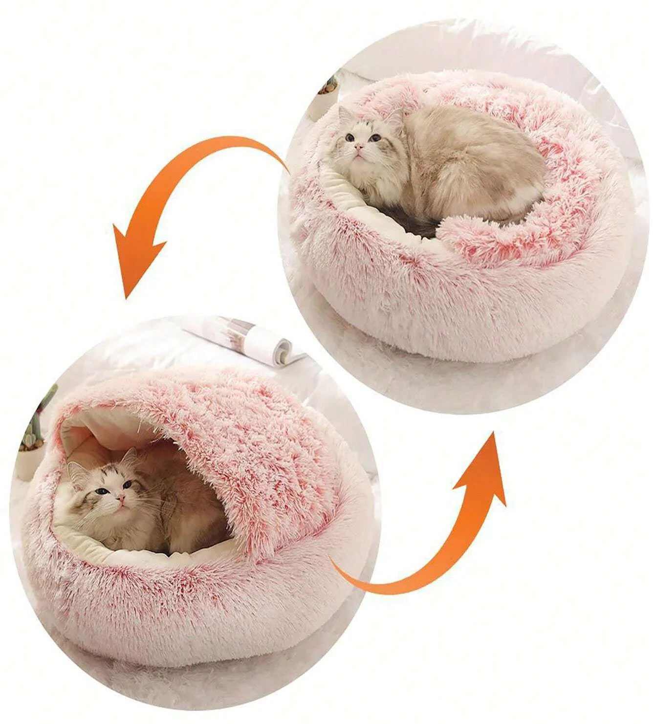 PAAWZY SnuggleCave – Pluche Huisdierbed met Capuchon