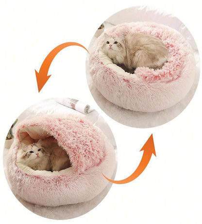 PAAWZY SnuggleCave – Pluche Huisdierbed met Capuchon
