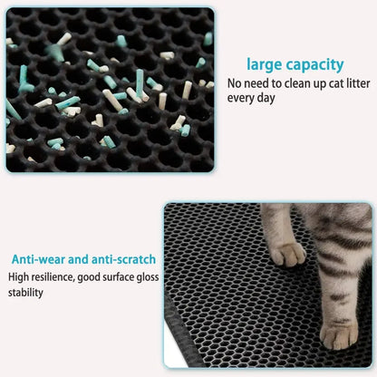 PAAWZY Kattenbakmat – Wasbare Antislip Mat met Dubbele Laag