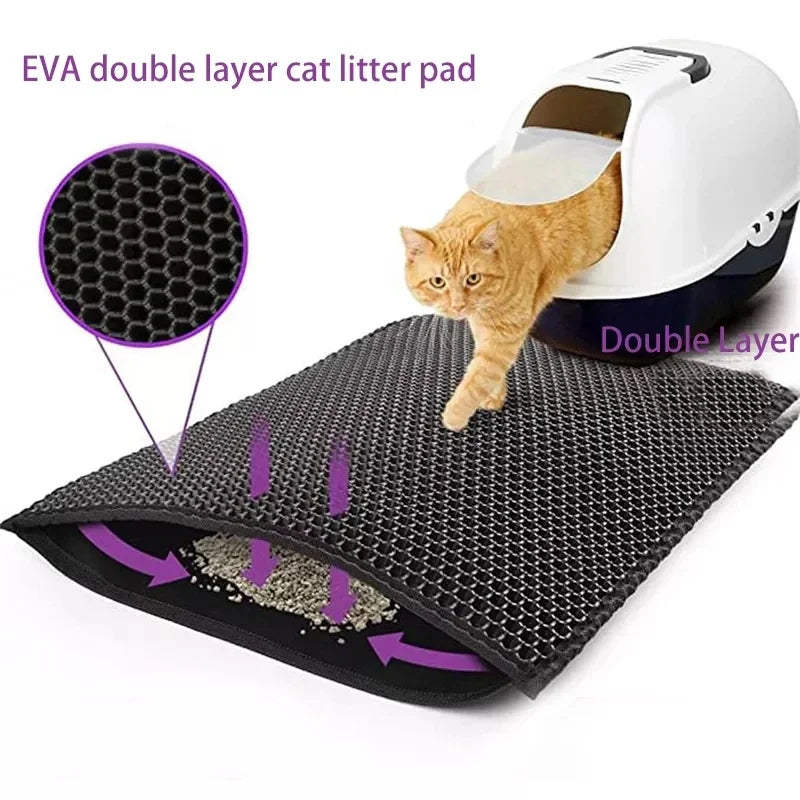 PAAWZY Kattenbakmat – Wasbare Antislip Mat met Dubbele Laag