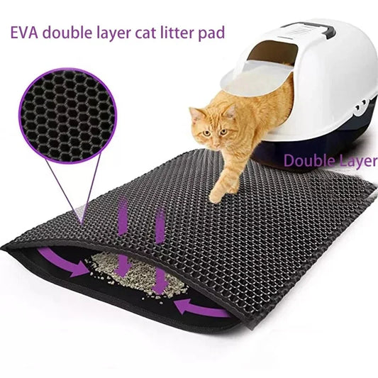 PAAWZY Kattenbakmat – Wasbare Antislip Mat met Dubbele Laag